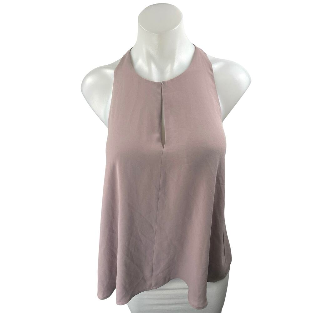 Ann Taylor LOFT Women's Pink Sleeveless High Neck Keyhole Tank Blouse Top XS